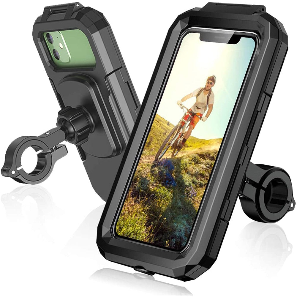 Waterproof Phone Case Bike Motorcycle Handlebar Rear View Mirror 3 to 6.8" Cellphone Mount Bag Motorbike Scooter Phone Stand