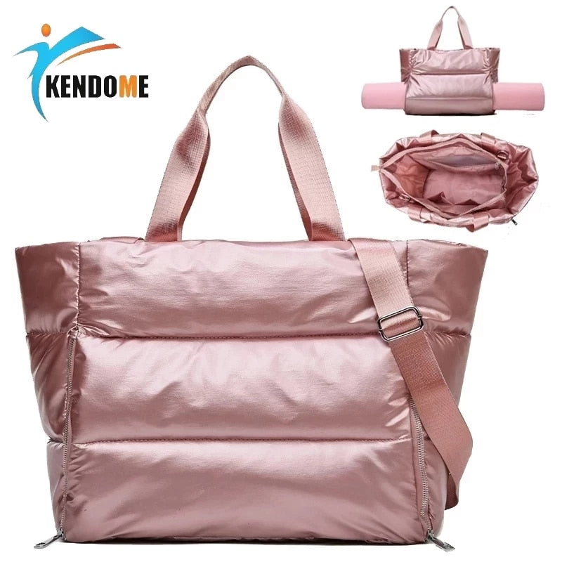 Women Gym Sports Bag Waterproof Swimming Yoga Mat Blosa Pink Weekend Travel Duffle Bags for Women Sport Fitness Shoulder Handbag