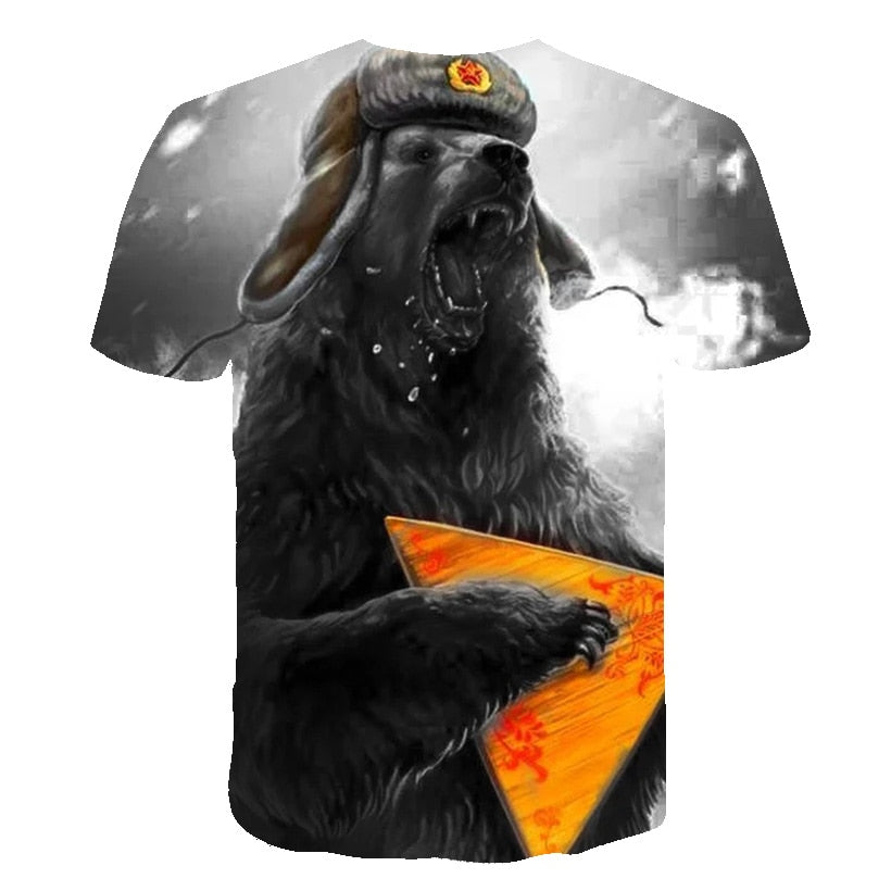 Summer Russian Flag t shirt Men Russia T-shirt Fitness Bear T Shirt 3d Anime Tshirts Sexy Male Shirts Casual Tops Mens Clothing