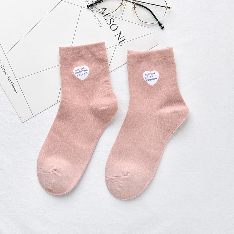 Women Solid Lovely Patterned Harajuku Socks Cotton Casual Cute Animal New Year Gift Socks For Female Sweat Absorption Breathable