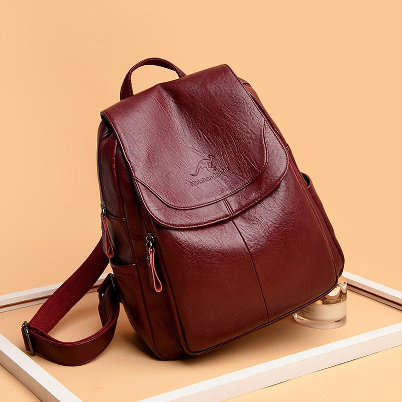 Hot Women Backpacks Designer High Quality Soft Leather Fashion Back Bag Brand Female Travel Bags Mochilas Mujer 2020 Backbags