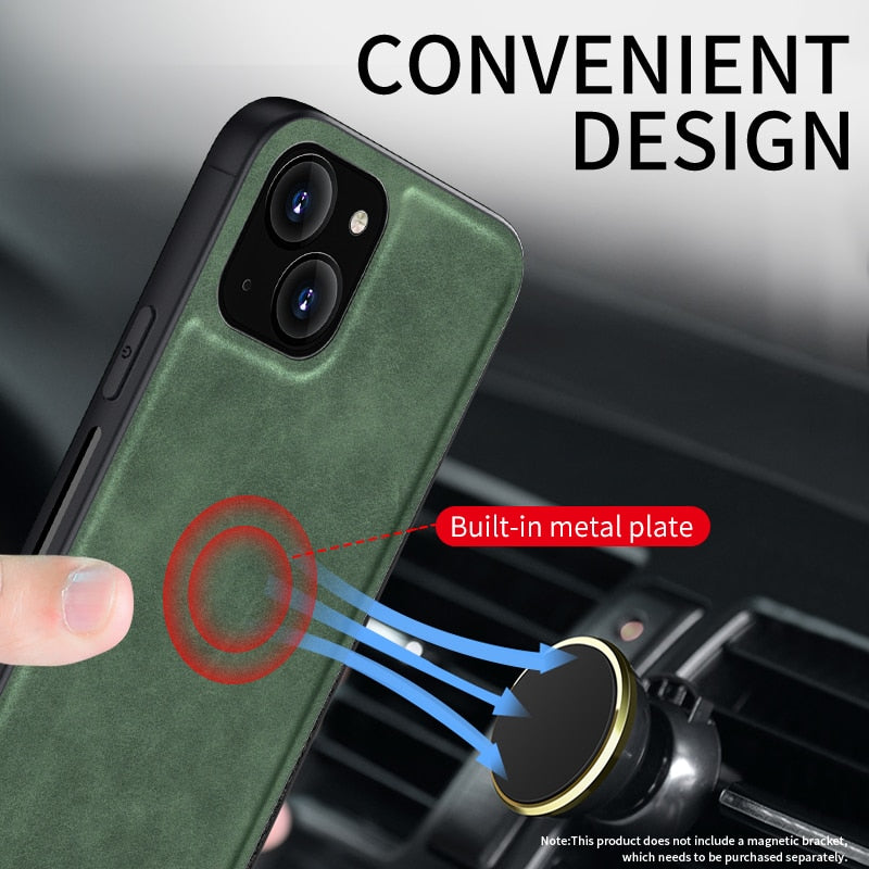 Luxury Shockproof Car Magnetic Built-in Magnet Soft TPU Phone Case For iPhone 13 12 Pro Max Mini 11 XR Cellphone Back Cover Capa