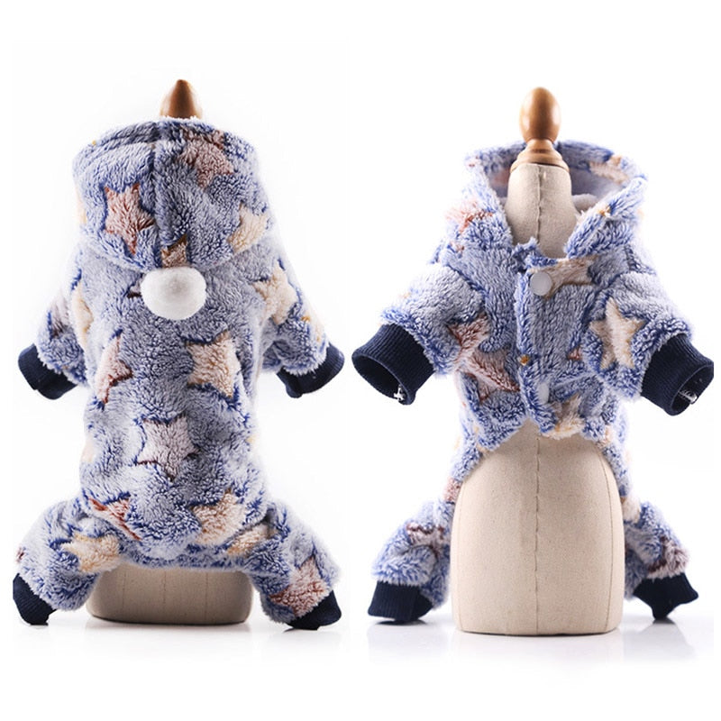 New Pet Dog Clothes Pajamas Fleece Jumpsuit Winter Warm Dog Clothing Four Legs Pet Clothing Outfit For Small Dog Costume Apparel