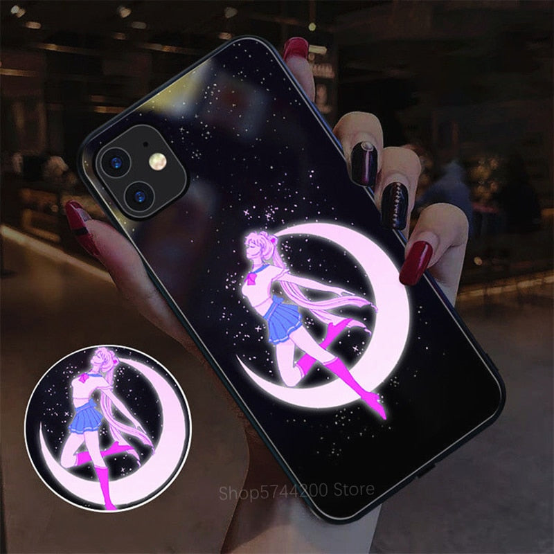 Call Light Up Led Flash Phone Cases For iPhone 11 8 7 6 6s Plus XS Max XR X SE 2020 Luminous Back Cover Accessories