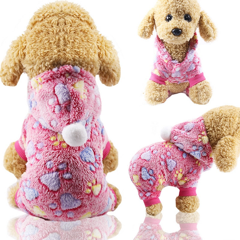 New Pet Dog Clothes Pajamas Fleece Jumpsuit Winter Warm Dog Clothing Four Legs Pet Clothing Outfit For Small Dog Costume Apparel