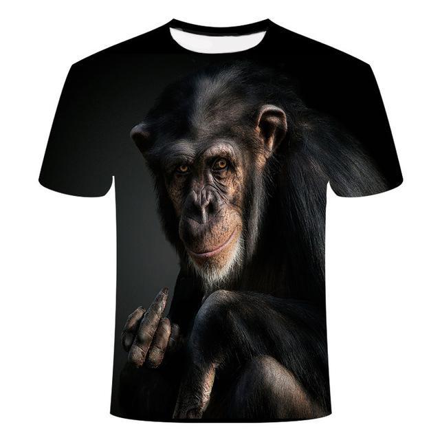 Men Animal T Shirt Orangutan /Monkey 3d Print Tshirt Men Funny Tees Tops Short Sleeve O -Neck 3d Print Summer Clothes