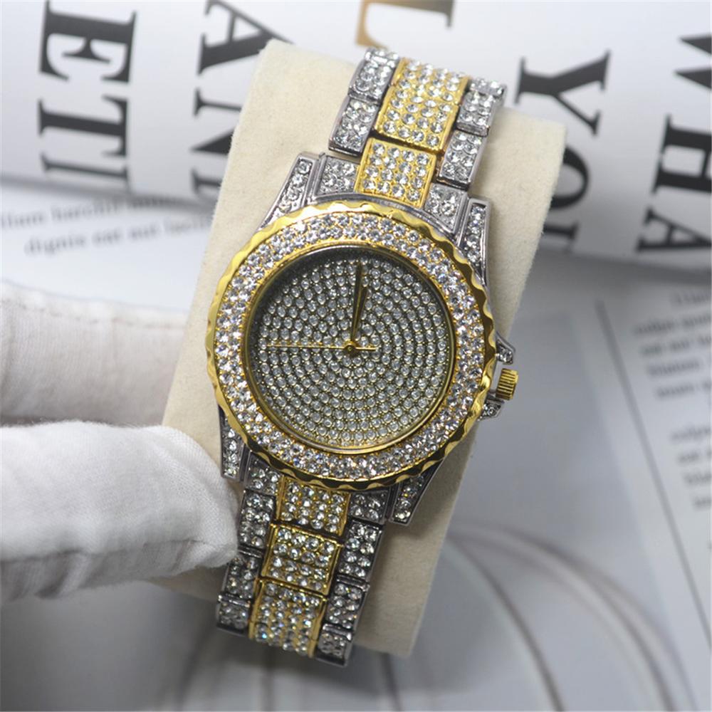 Luxury diamond-studded steel band watch high end fashion Couple watches quartz watch factory wholesale HIP HOP Wrist Watches