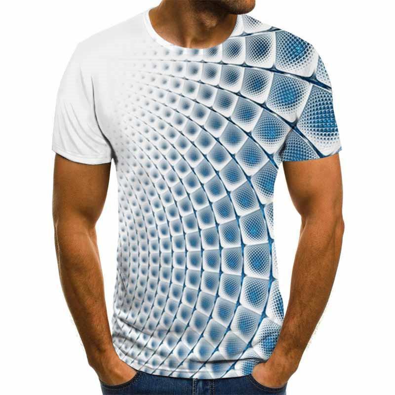 Three -Dimensional Vortex Men Tshirt 3d Printed Summer O -Neck Daily Casual Funny T Shirt