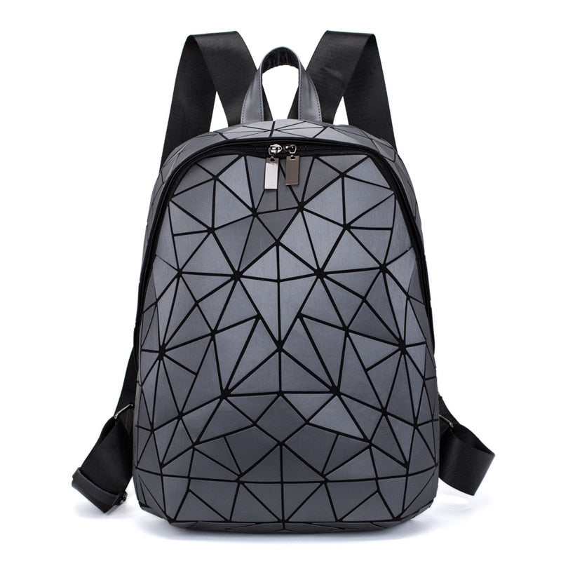 Women Hologram Backpack School Matte Geometric Backpacks Girls Travel Shoulder Bags For Women Totes Luxury Shoulder Bag Silver