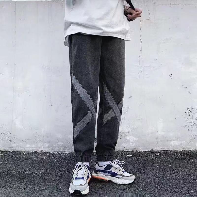 Hip Hop Streetwear Harem Jeans Pants Men Loose Joggers Denim Casual Sweatpants Korea Ankle length Trousers