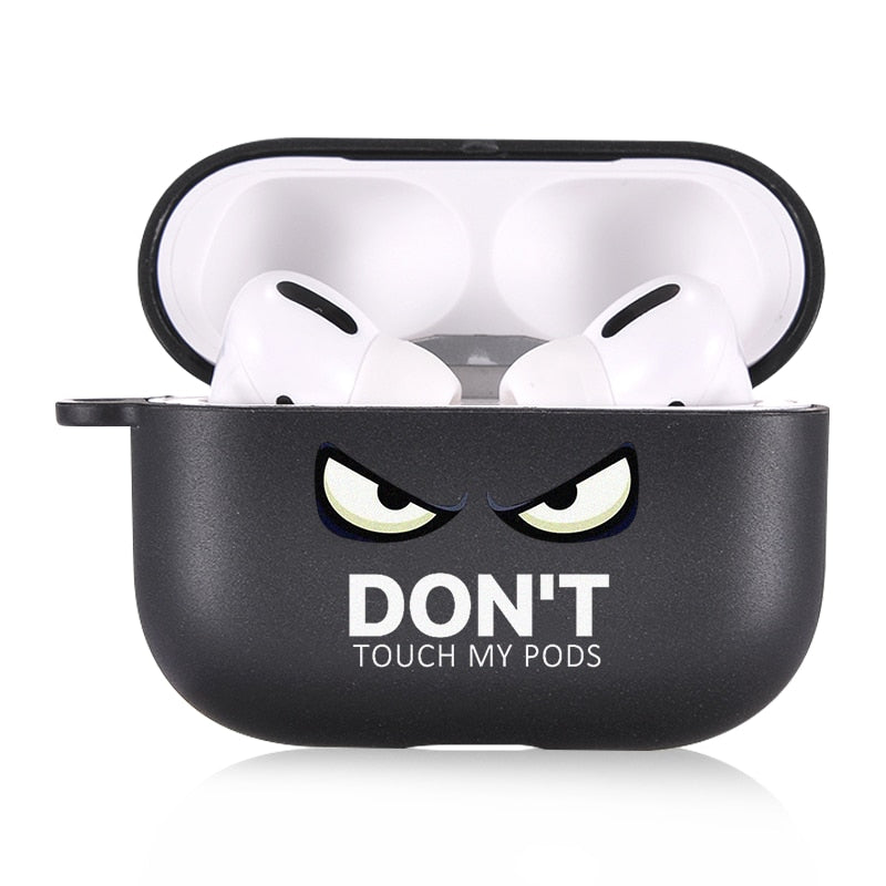 Case for Apple Airpods 1 2 3 Cases Slogan Simple Text Dont touch airpods Silicone Black Earphone Cover for Airpods Pro capa Bags