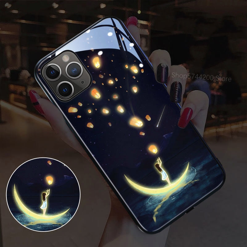 Call Light Up Led Flash Phone Cases For iPhone 11 8 7 6 6s Plus XS Max XR X SE 2020 Luminous Back Cover Accessories