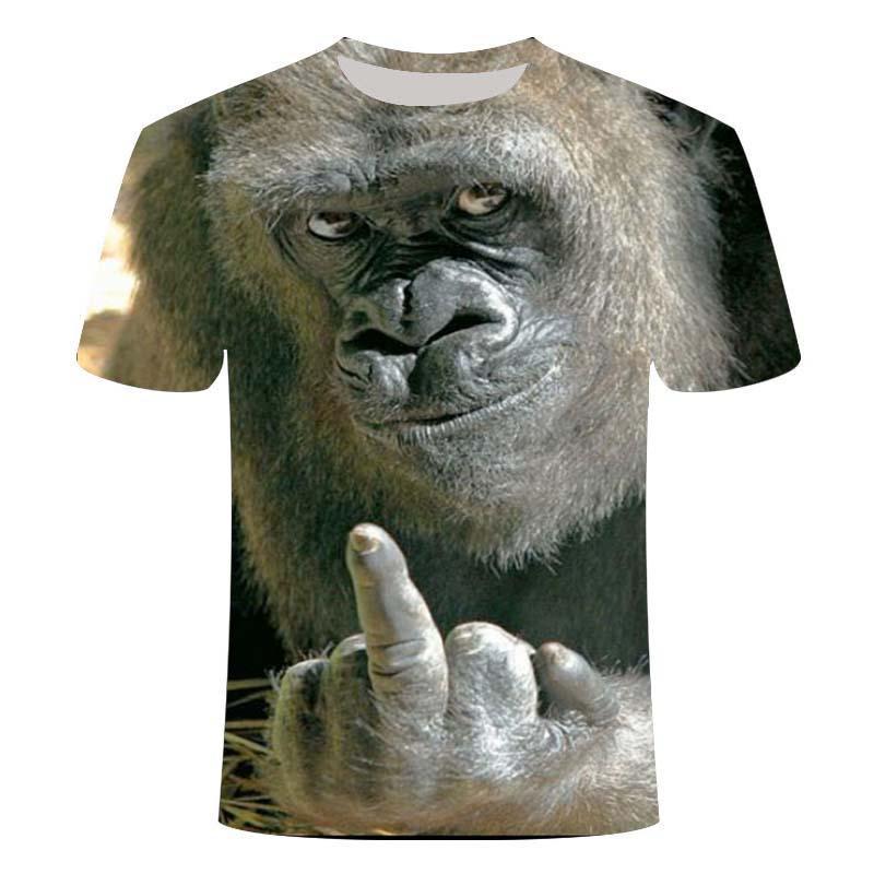 Men Animal T Shirt Orangutan /Monkey 3d Print Tshirt Men Funny Tees Tops Short Sleeve O -Neck 3d Print Summer Clothes