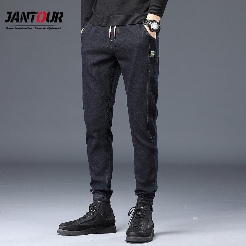 Spring Summer Men&#39;s Jeans Cotton Denim Hip Hop Slack Bottom Joggers Streetwear Skinny Blue Pants Hombre Harem Trousers Men M-4XL