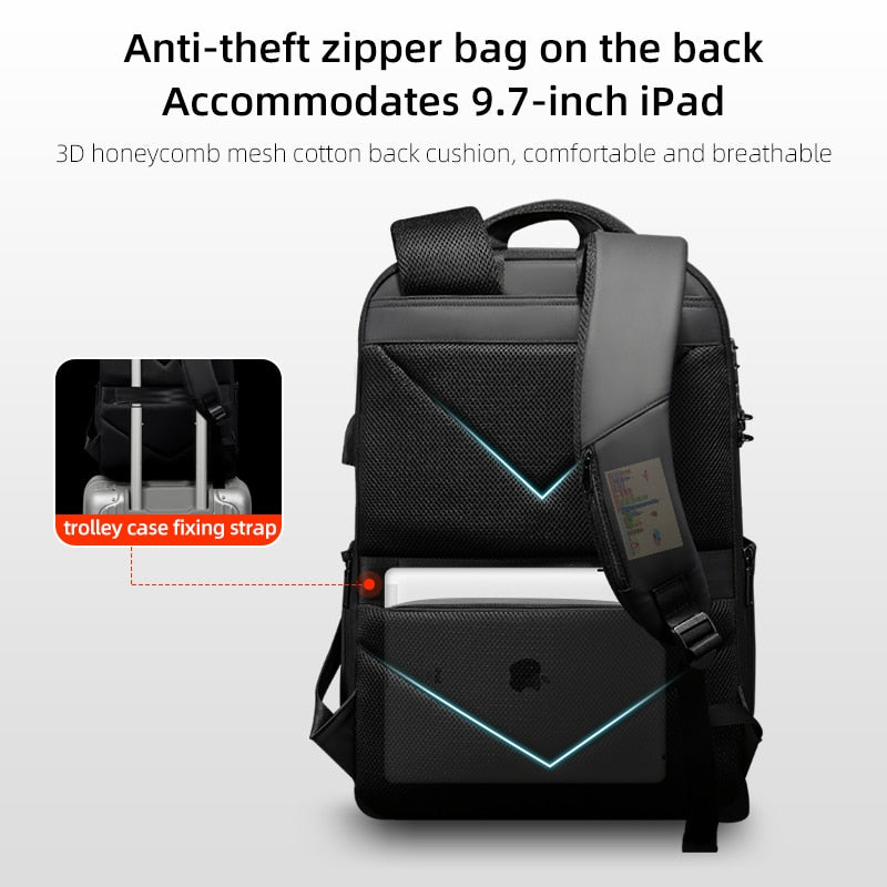 Fenruien New Multifunction Waterproof Backpack Anti-Thief School Backpack Men Travel Business Backpacks Fit for 15.6 Inch Laptop