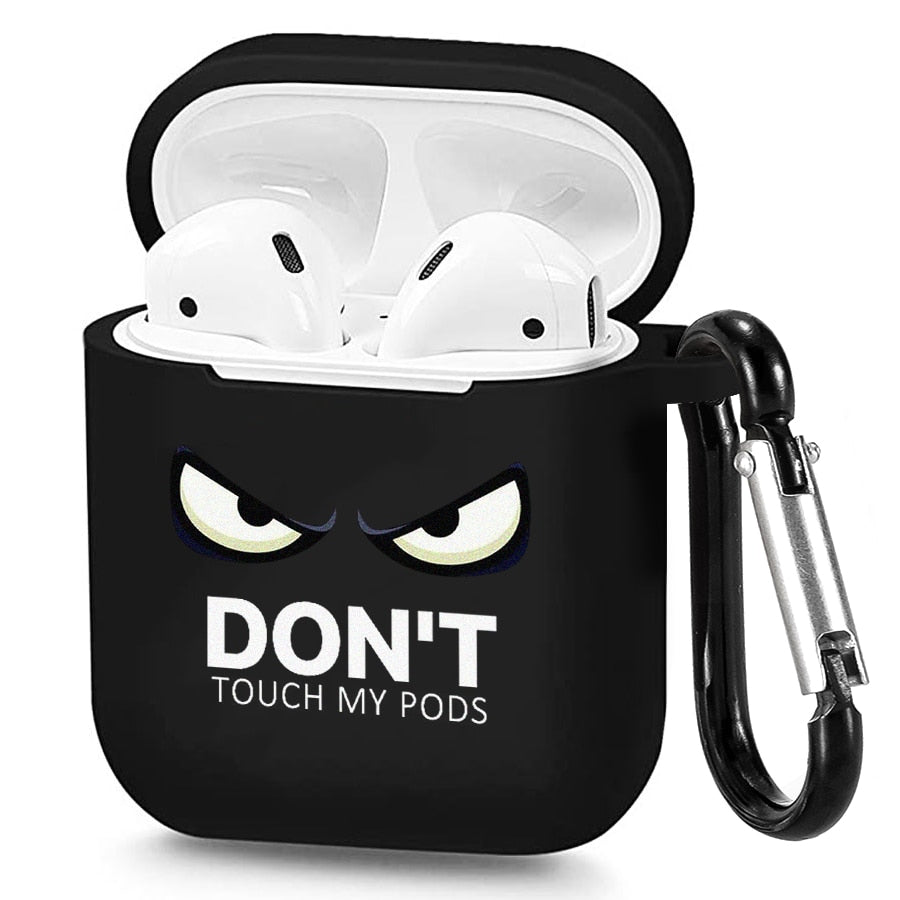 Case for Apple Airpods 1 2 3 Cases Slogan Simple Text Dont touch airpods Silicone Black Earphone Cover for Airpods Pro capa Bags