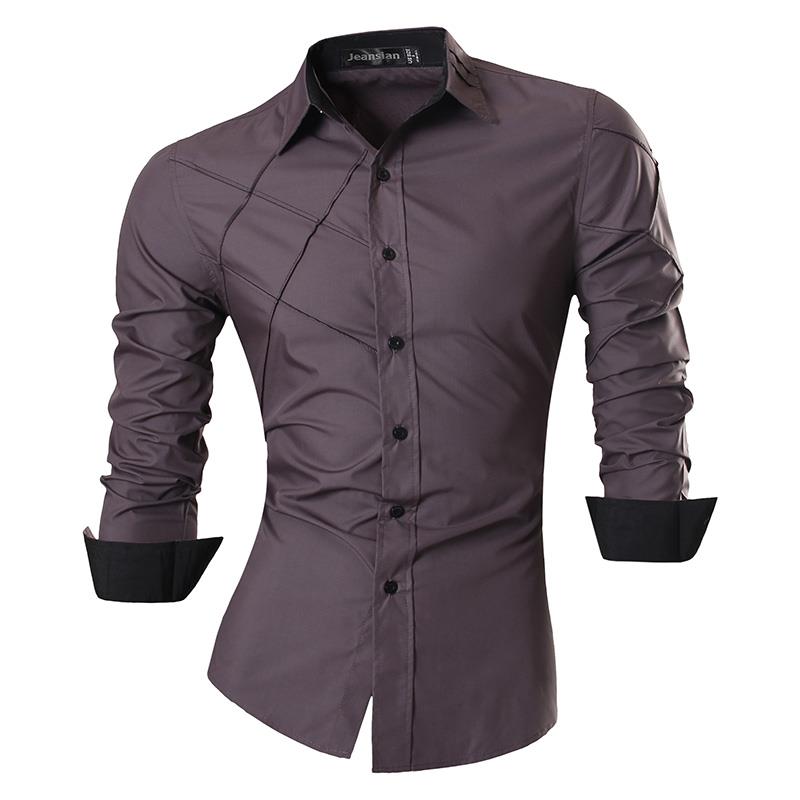 Jeansian Men's Fashion Dress Shirts Casual Long Sleeve Slim Fit Tatoo Stylish Z030