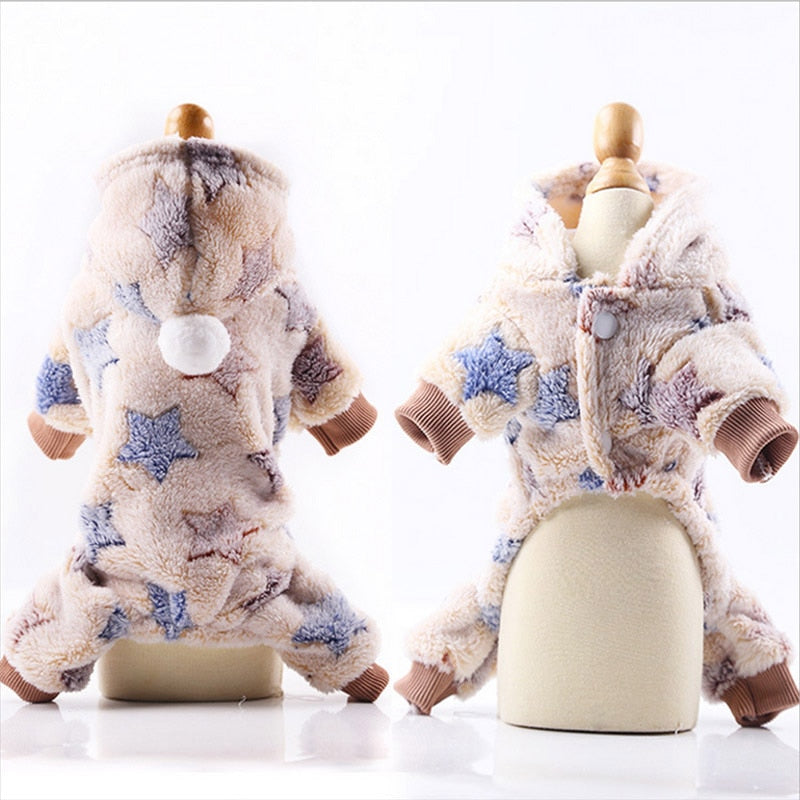 New Pet Dog Clothes Pajamas Fleece Jumpsuit Winter Warm Dog Clothing Four Legs Pet Clothing Outfit For Small Dog Costume Apparel