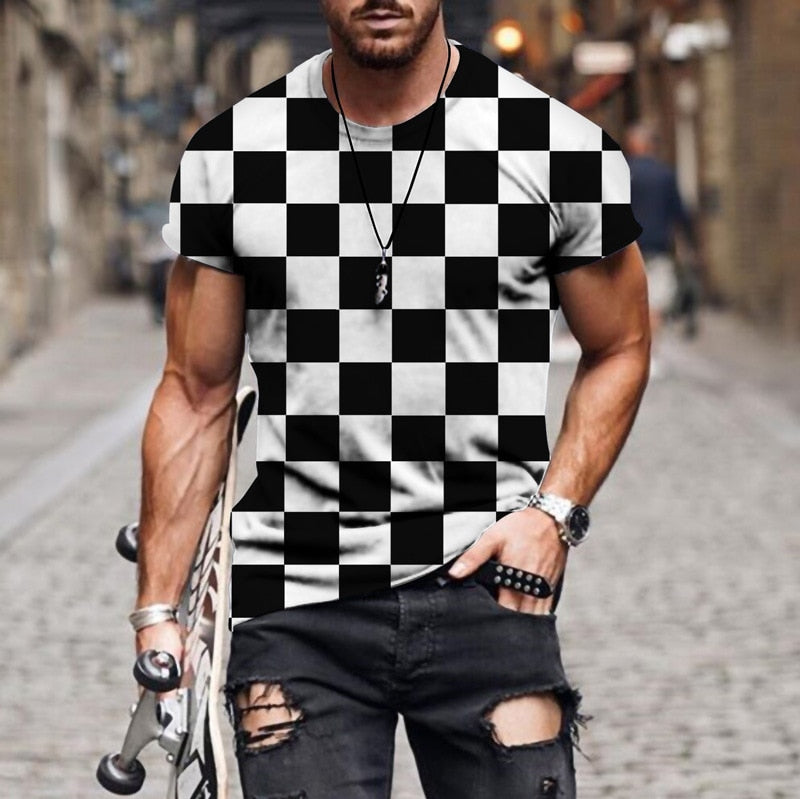 Summer 3D Printing T-Shirt for Men Lattice Ancient Mythical Animal Images Cool Breathable Short Sleeves Trendy Casual Tshirt