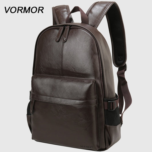 2022 VORMOR Brand waterproof 14 inch laptop backpack men leather backpacks for teenager Men Casual Daypacks mochila male