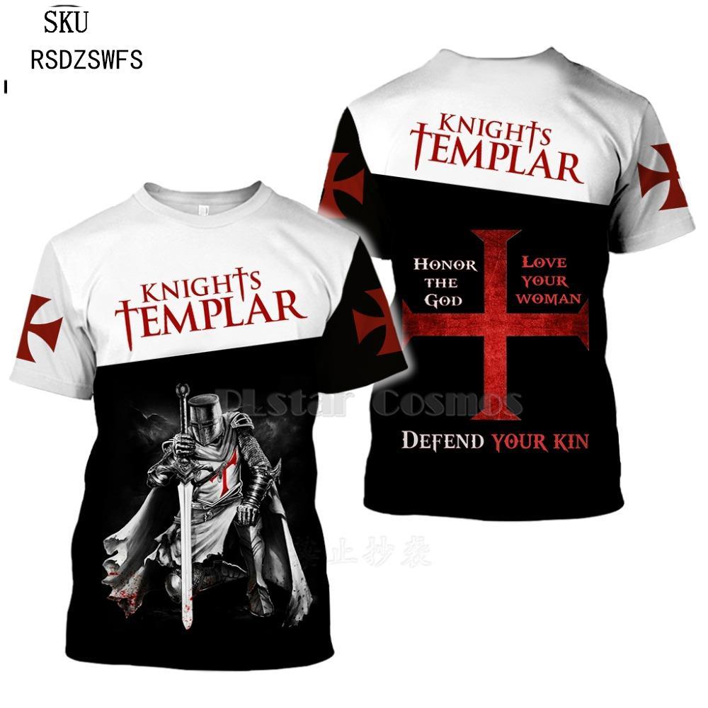 PLstar Cosmos All Over Printed Knights Templar 3d t shirts tshirt tees Winter autumn funny Harajuku short sleeve streetwear-7