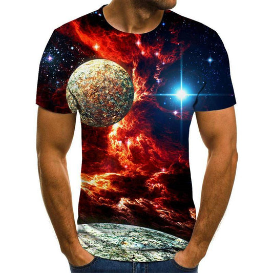 New Starry Sky 3d Printed t shirt Men Summer Casual Man's T-shirt Tops Tees Funny tshirt Streetwear Male size XXS-6X