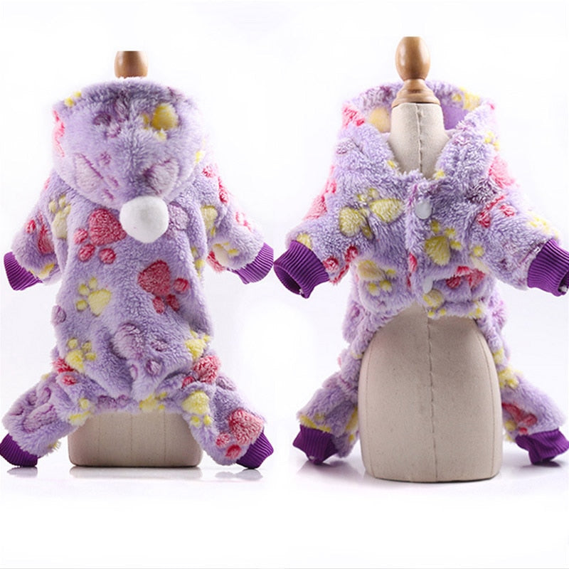 New Pet Dog Clothes Pajamas Fleece Jumpsuit Winter Warm Dog Clothing Four Legs Pet Clothing Outfit For Small Dog Costume Apparel