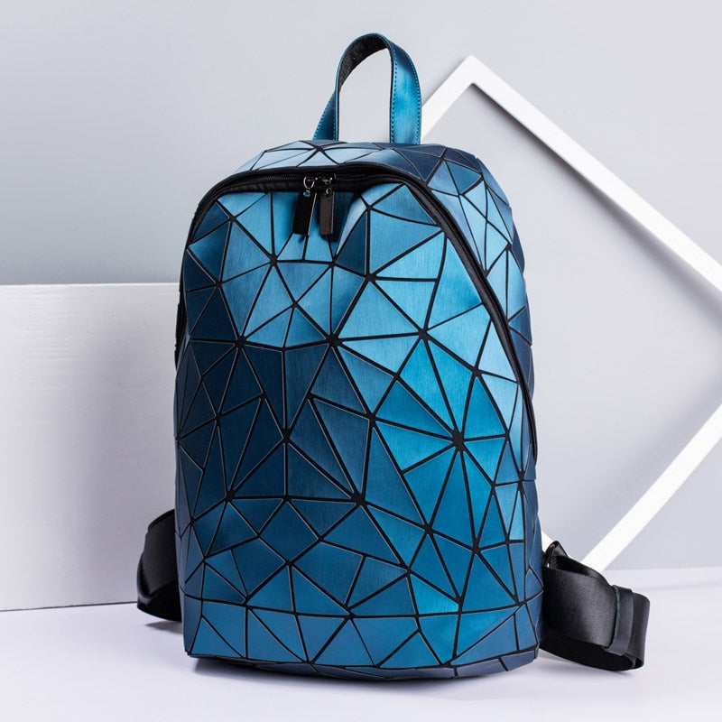 Women Hologram Backpack School Matte Geometric Backpacks Girls Travel Shoulder Bags For Women Totes Luxury Shoulder Bag Silver