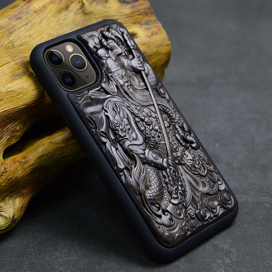 Luxury Carved 3D Stereo Ebony Wood Case for iPhone 12 Pro iPhone12 TPU Protective Back Cover Phone Cases For iPhone 12 Pro Max