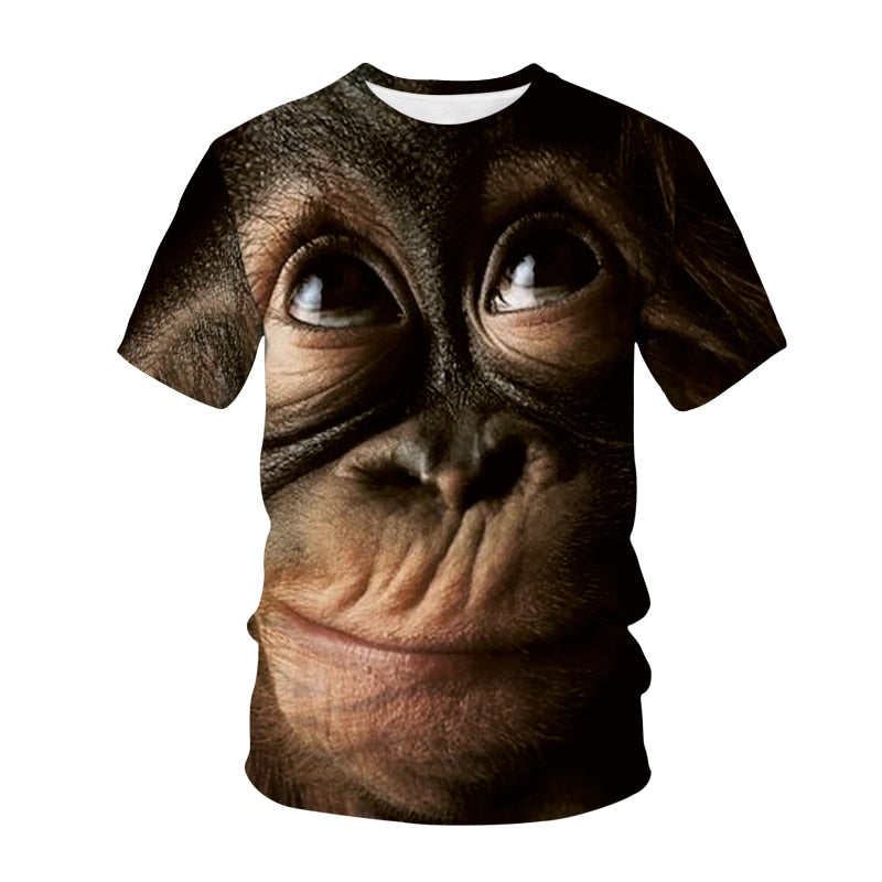 Newest Funny T-Shirts Monkey Gorilla 3D Print Streetwear Men Women Animal Fashion T Shirt Hip Hop Tshirt Tops Kids Boys Clothing