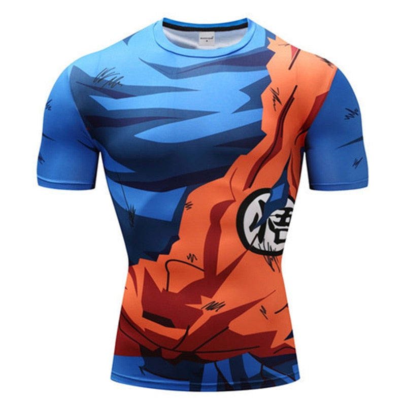 Men T Shirt Homme Compression Costume Vegeta Tshirt Son Goku T-shirts Fitness Leggings Shorts Sportwear