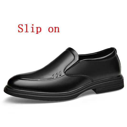 2022 Spring Men&#39;s Quality Genuine Leather Office Shoes Size 38-44 New Slip on Soft Business Classic Dress Real Leather Shoes