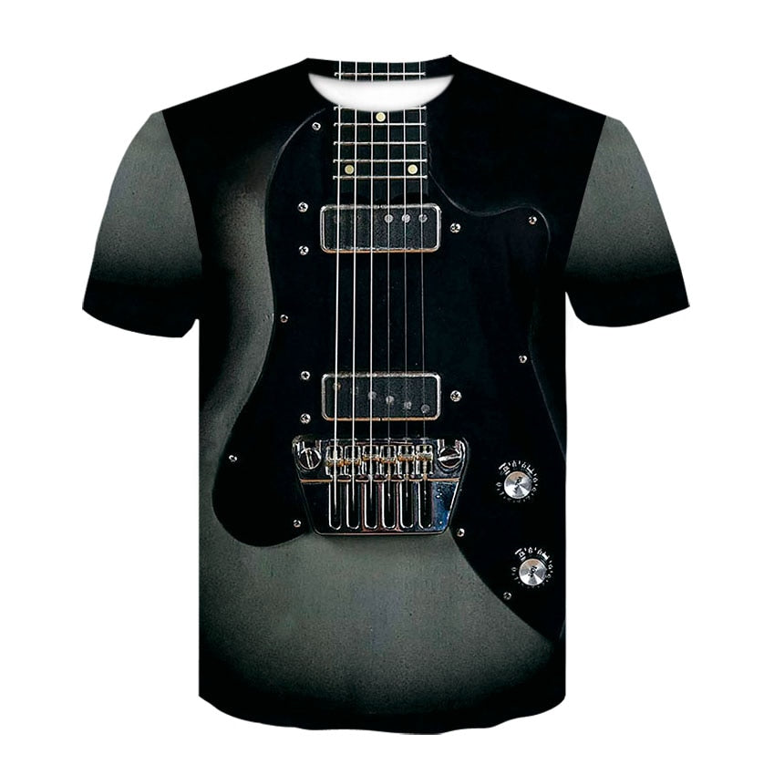 Rock Music Guitar 3D Tshirt Summer Men/Women T Shirt Fashion T-shirt Casual Tee Shirt/Streetwear Men Clothes Oversized 4XL Tops