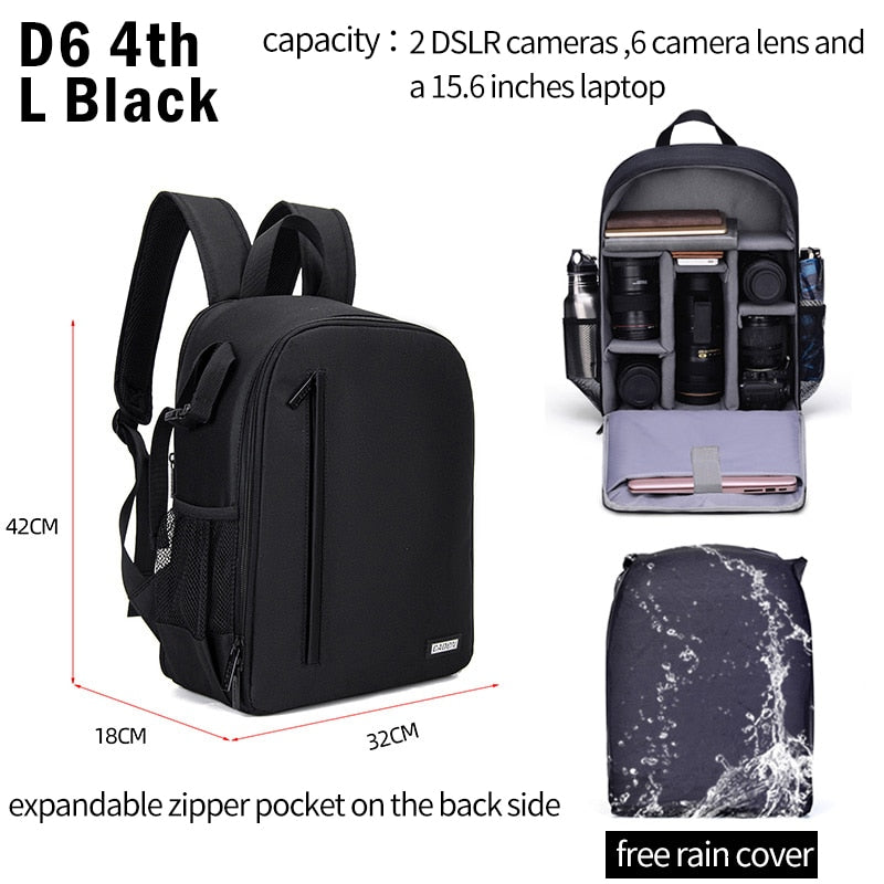 CADeN Professional Camera Backpacks Water-resistant Large Capacity Bag for Digital DSLR Cameras Lens Laptop for Nikon Canon Sony