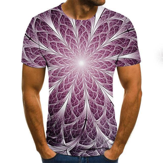 Three -Dimensional Vortex Men Tshirt 3d Printed Summer O -Neck Daily Casual Funny T Shirt