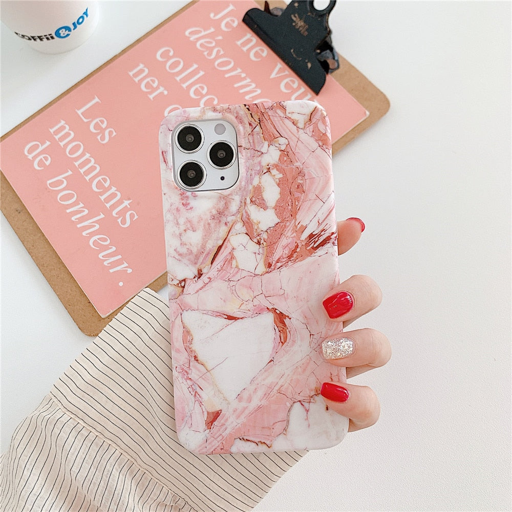 Geometric Marble Phone Cases For Samsung Note 20 Ultra A51 A52 A72 A71 A41 Soft Silicone Back Cover For IPhone 12 Pro Max