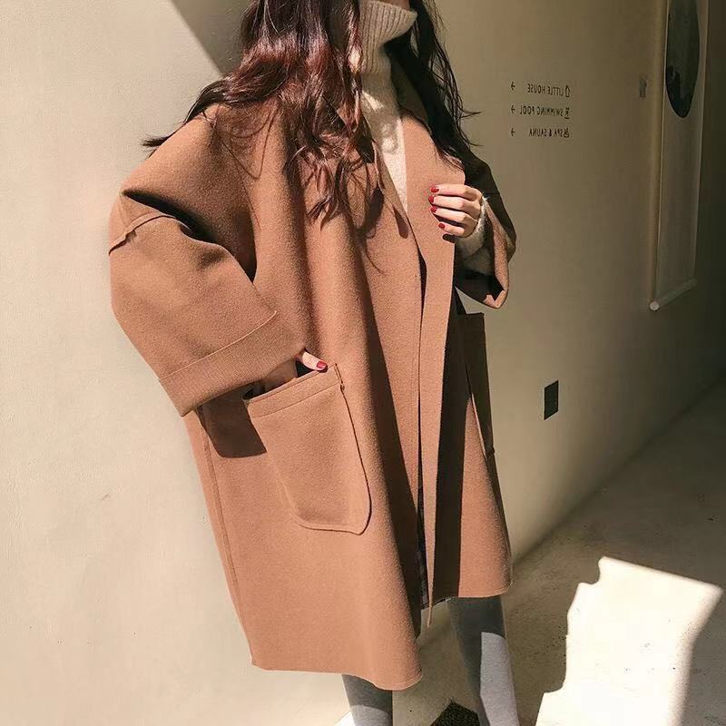 Spring Women Long Trench Coat Korean Luxusy Casual Loose Coat Solid Color Cloak Thin Black 2022 Thin Women Windbreaker Coat