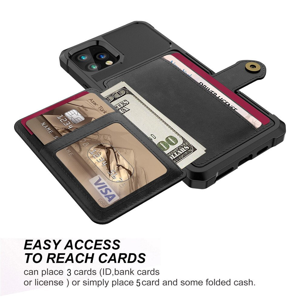 Retro Flip PU Leather Case For iPhone 11 Pro Max XR 7 8 6S 6 Plus XS Max X Multi Card Holder  Phone Cases Wallet Cover Shell