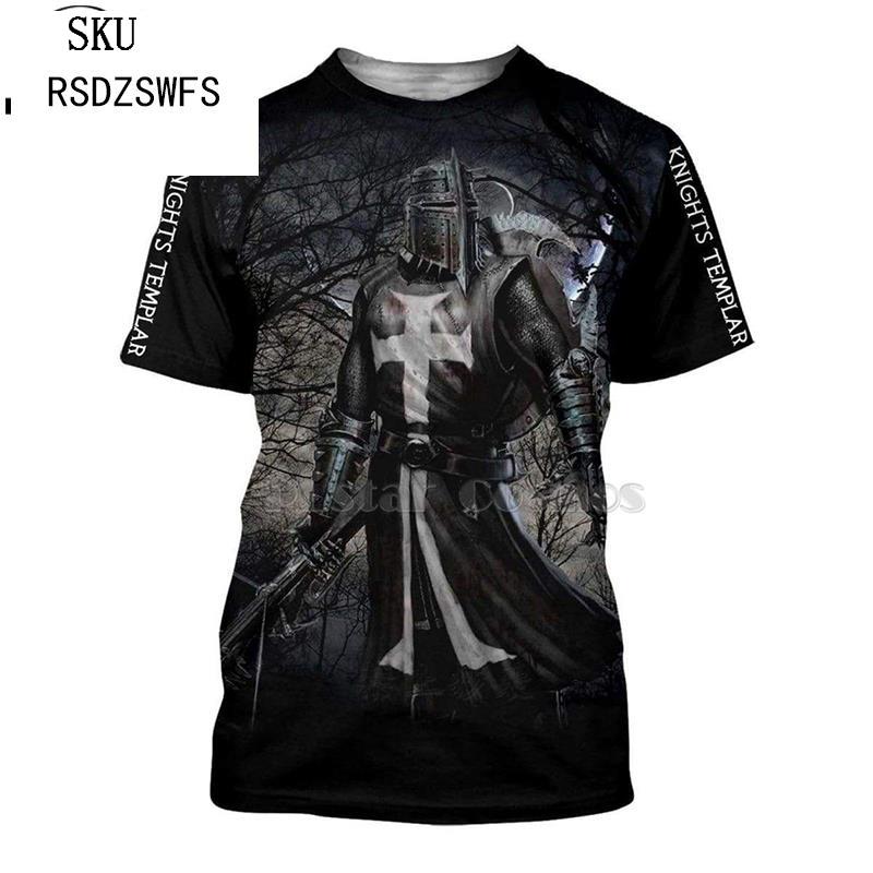 PLstar Cosmos All Over Printed Knights Templar 3d t shirts tshirt tees Winter autumn funny Harajuku short sleeve streetwear-7