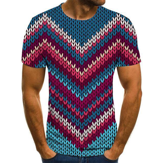 Three -Dimensional Vortex Men Tshirt 3d Printed Summer O -Neck Daily Casual Funny T Shirt