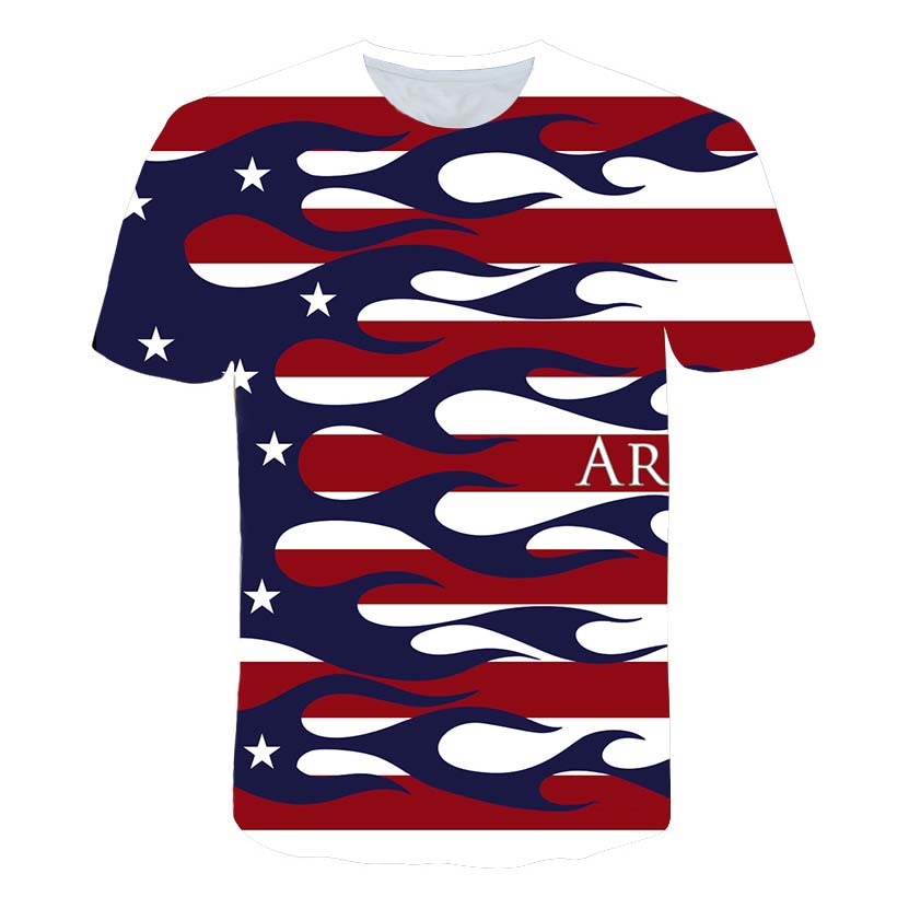 New USA Flag Stripes and Stars T-shirt Men / Women Sexy 3d Tshirt Print Eagle American Flag Men T-shirt Summer Tops Tees