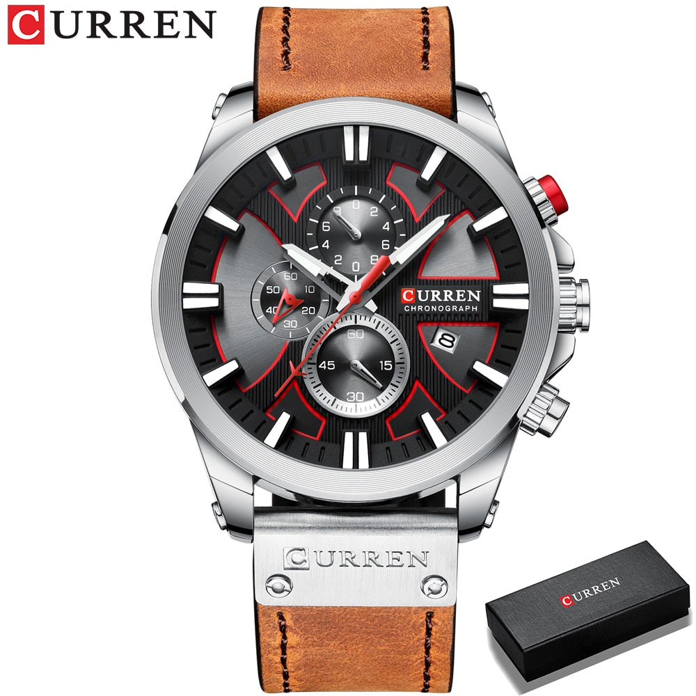 New CURREN Men Watches Fashion Quartz Wrist Watches Men&#39;s Military Waterproof Sports Watch Male Date Clock Relogio Masculino