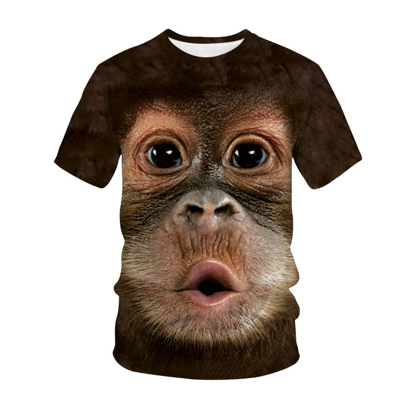 Newest Funny T-Shirts Monkey Gorilla 3D Print Streetwear Men Women Animal Fashion T Shirt Hip Hop Tshirt Tops Kids Boys Clothing