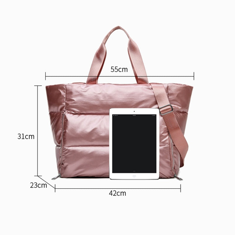 Women Gym Sports Bag Waterproof Swimming Yoga Mat Blosa Pink Weekend Travel Duffle Bags for Women Sport Fitness Shoulder Handbag