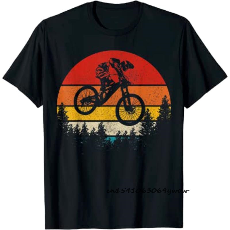 Mountain Bike Cycle Men Tshirts Vintage Downhill Mount MTB New T Shirt for Men Pure Cotton Print Tees Camisas