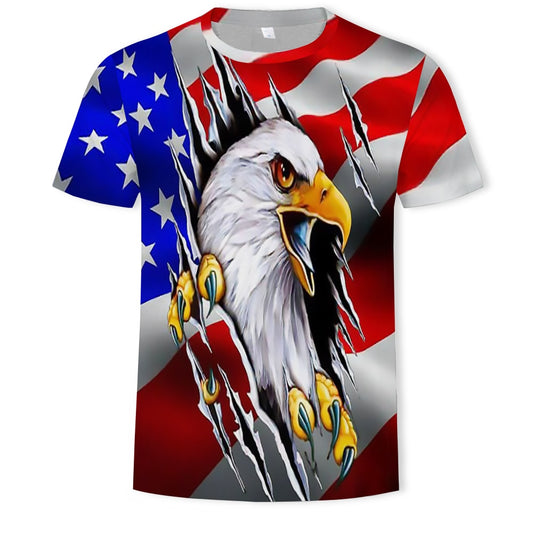 New USA Flag Stripes and Stars T-shirt Men / Women Sexy 3d Tshirt Print Eagle American Flag Men T-shirt Summer Tops Tees