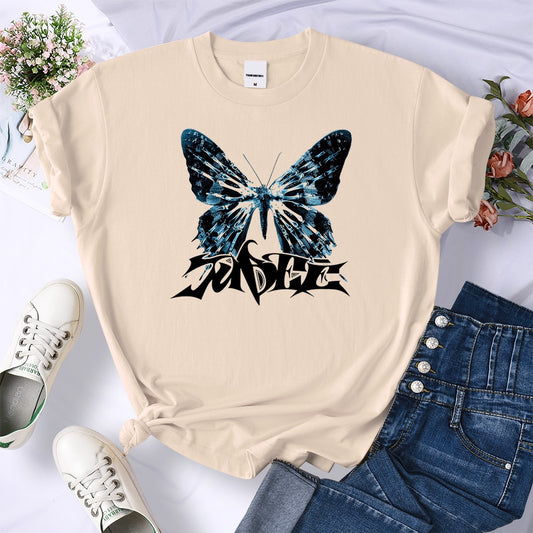 3D Stereo Color Butterfly Print T Shirts Female Fashion Brand  Tee Clothes Hip Hop Oversized T Shirts Casual Loose Women Tops