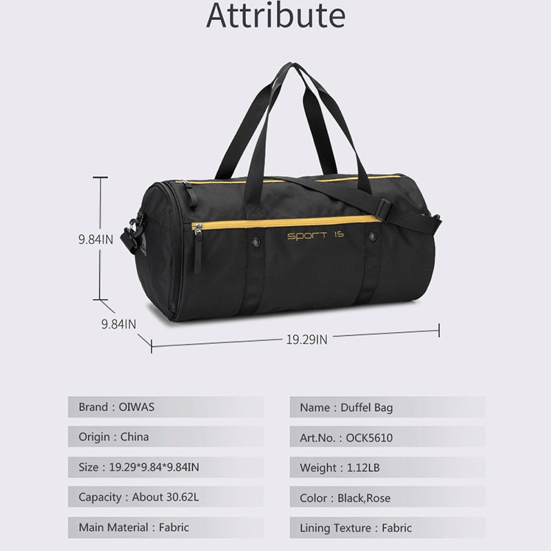 OIWAS 30L Durable Multifunction Handbag Sport Bag Training Gym Bag Men&#39;s Fitness Bags Yoga Basketball Outdoor Sporting Bags Male