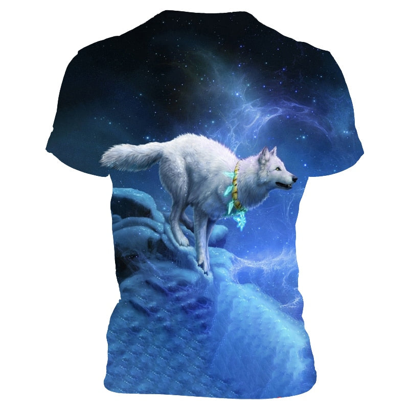 Men's t-shirt 3D printing t-shirt new wolf pattern round neck tshirt hip-hop street Harajuku top, plus plus size street clothing