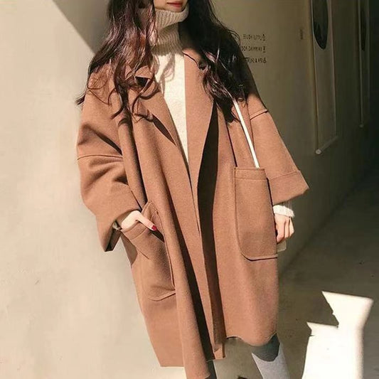 Spring Women Long Trench Coat Korean Luxusy Casual Loose Coat Solid Color Cloak Thin Black 2022 Thin Women Windbreaker Coat